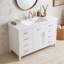 Meuble-lavabo de salle de bain avec lavabo en résine, 6 tiroirs à fermeture en douceur, cloisons amovibles et supports de porte à deux niveaux