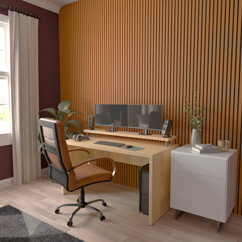 Panneau mural à lattes de taille moyenne AcoustixPro avec l 11 po x H 94 1/2 po, Traditional, Early American, 1" Slats