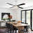 Kahliel 52" Industrial 4-Light Caged Ceiling Fan with Lights and Remote, 6-Speed Reversible Ceiling Fan-507656236-507768121