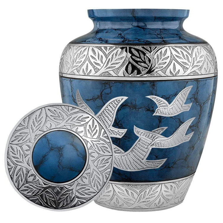 Trupoint Memorials Heavenly Peace Dark Blue Wings Of Love Large Cremation  Urn For Human Ashes & Reviews