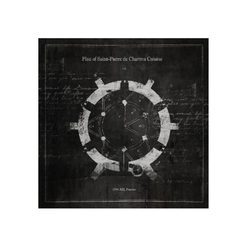 «Plan of Saint-Pierre de Chartres Cuisine» par Sofia Fox - impression, H 30 po x l 30 po, Extérieur, Noir / blanc