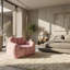 Canapé à une place Lotus. Fauteuil à billes en fausse fourrure avec tirettes. Aucun assemblage requis, rose.-2024943239