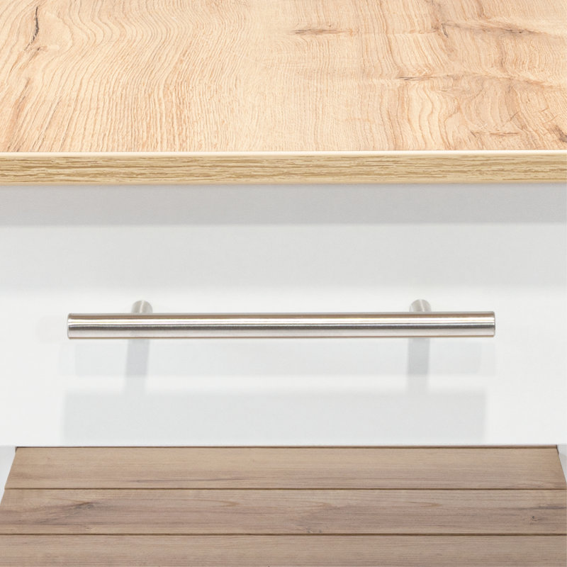 Îlot de cuisine avec tablettes de tiroir et roulettes, Blanc, H 36 po x l 40 po x P 20 po
