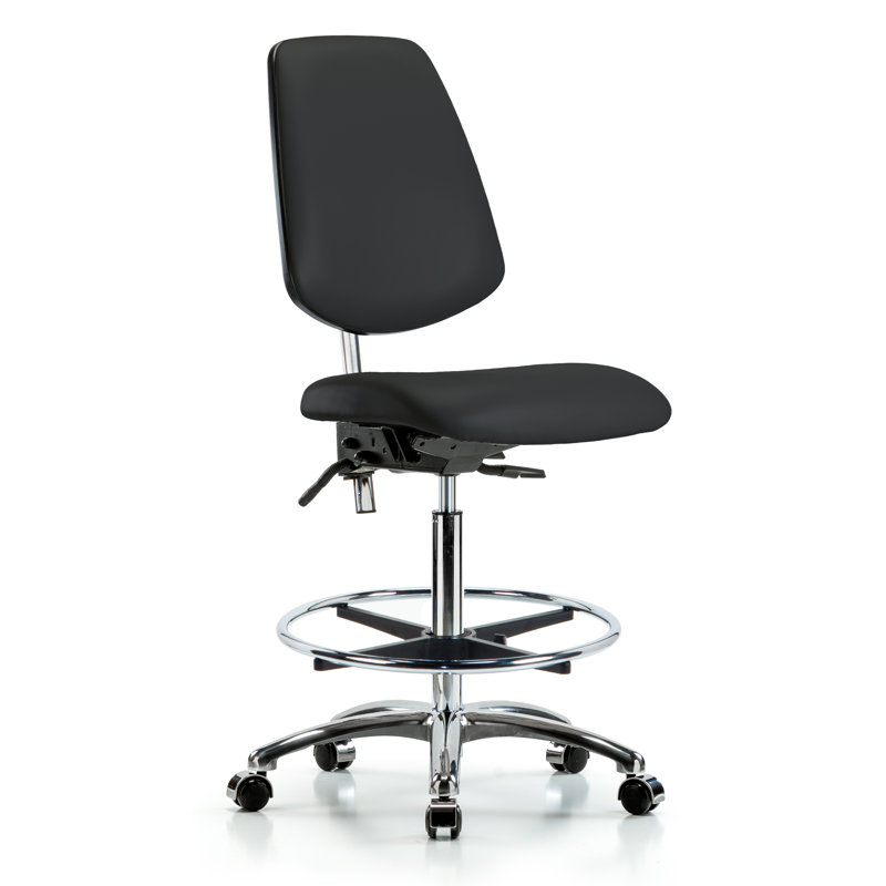 Shakira Drafting Chair, Black, Casters, Not Included