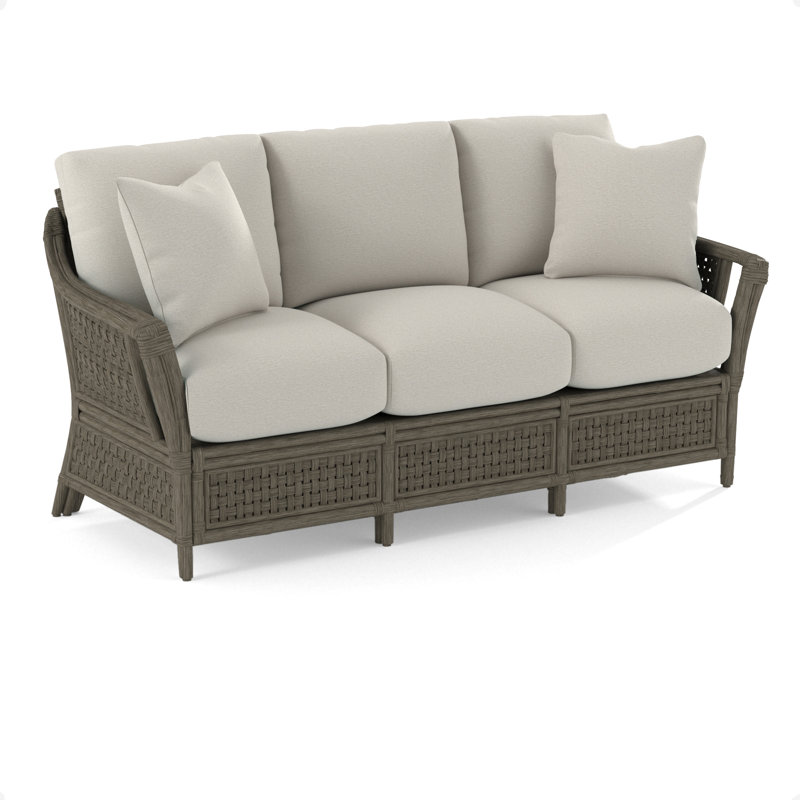 Boca 78'' Upholstered Sofa, Stone Hearth, White Performance Fabric
