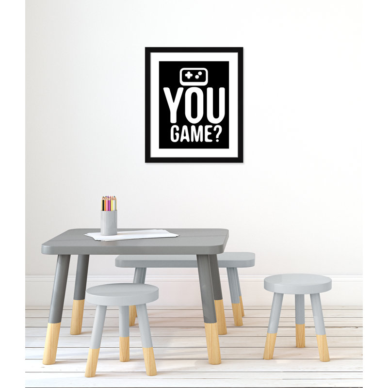 «You Game inversée», art encadré, Cadre noir, H 26,5 po x l 22,5 po x P 0,63 po