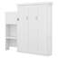Queen Murphy Bed With Storage Shelves And Louvred Doors, Space-Saving Cabinet Bed, Adjustable Side Placement For A Stylish-1171512682