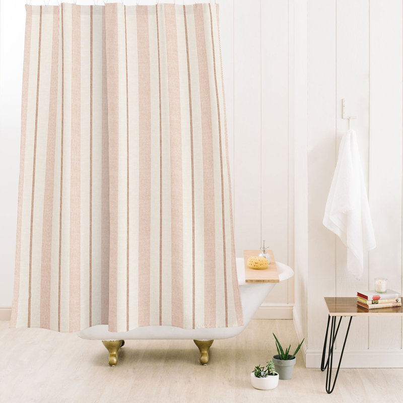 Rideau de douche Little Arrow Design Co, Rayure rose