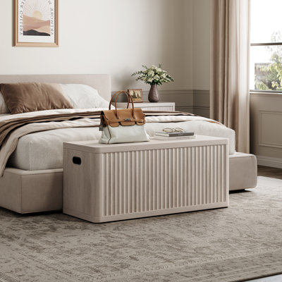 Cesiro 40.2"Modern Wood Bench, Multi-Functional With Hidden Storage by Hokku Designs