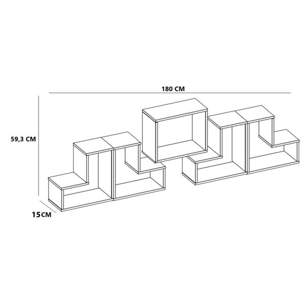 Brayden Studio Erick 3 Piece Cube Shelf with Adjustable Shelves ...