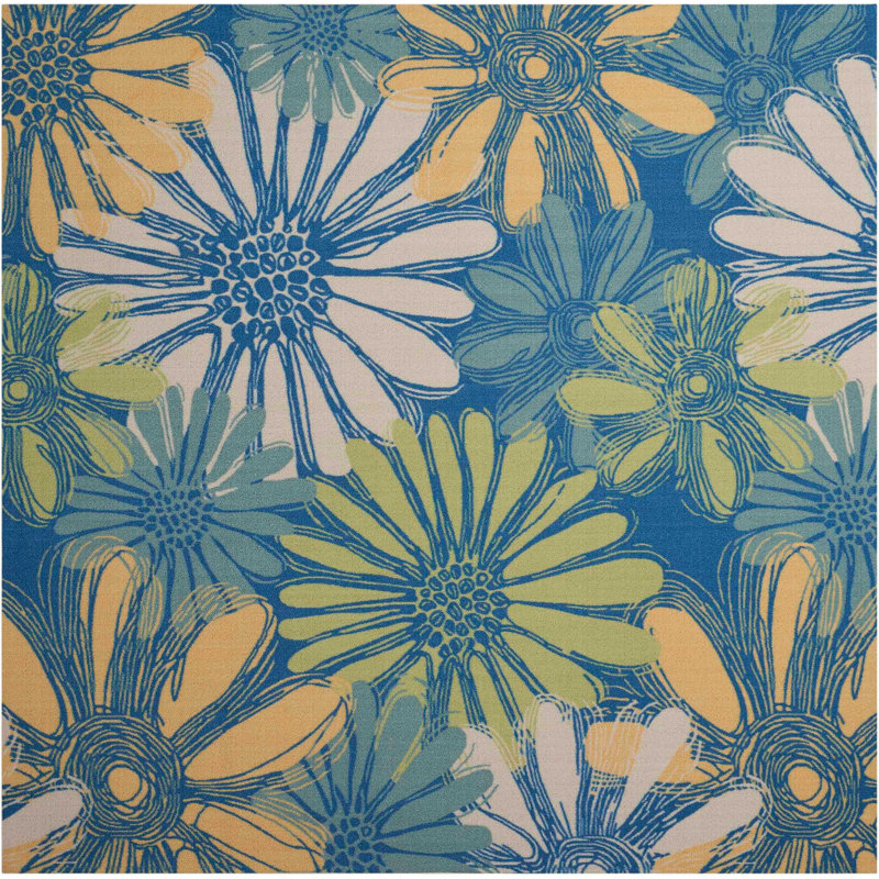 Floral Area Rug, Square 198cm