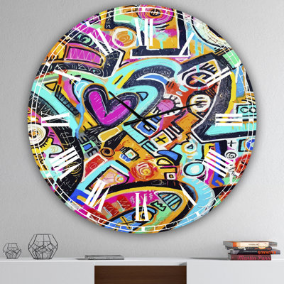 Peacock Love Shimmy - Grande horloge murale moderne