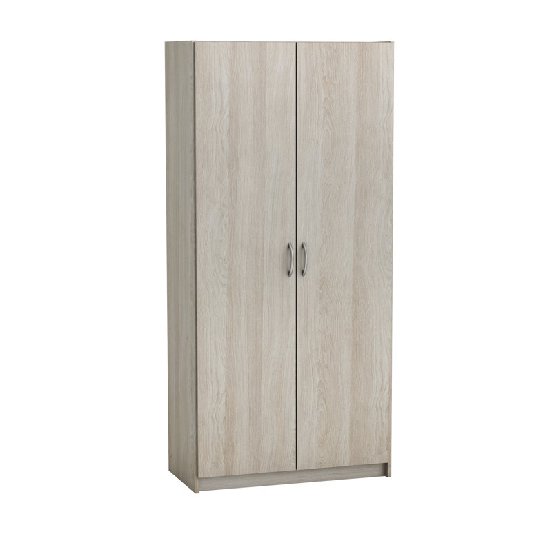 Delafuente 2 Door Wardrobe, Shannon oak/Pearl white