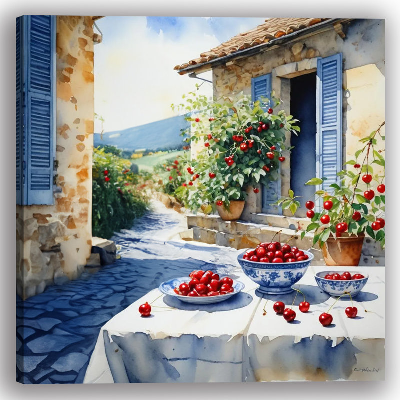 Art mural sur toile Sunlit Courtyard, H 12 po x l 12 po x P 1 po