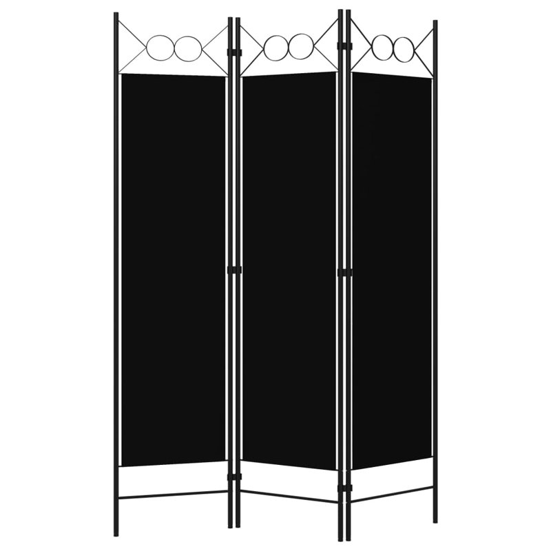 Tati 457.2cm H Folding Room Divider, Black, 3