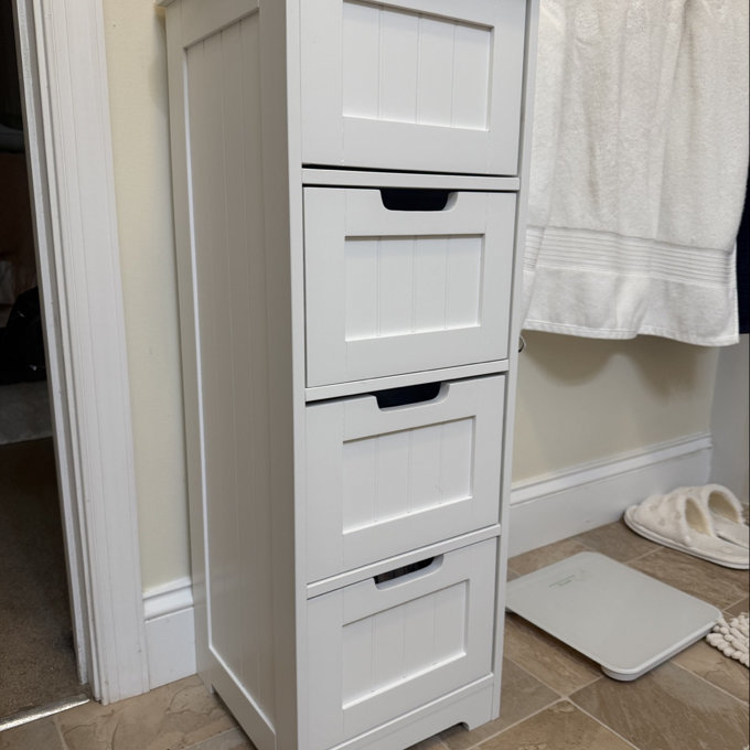 thumbnail image 2 of Branded White 4-Drawer Bathroom Storage Cabinet – Free Standing, 30x30x81 Cm 2 of 4