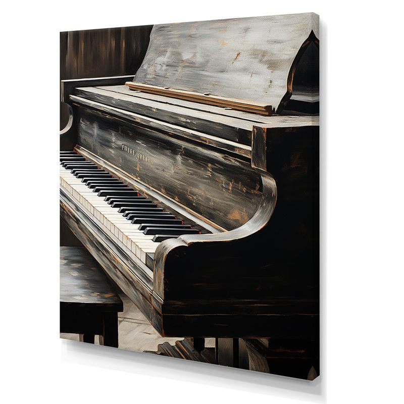 «Black and White Piano Keys To Serenity II», reproduction sur toile, Toile tendue, H 20 po x l 12 po x P 1 po