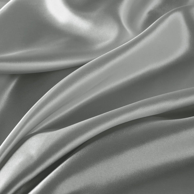 Ensemble de draps de luxe Satin infroissable, Ensemble de draps pour grand lit et quatre taies d, Gris