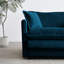 4 modulaires avec 2 places et repose-pieds en chenille bleue chaleureuse