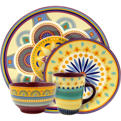 Zene Piece Stoneware Dinnerware Set - Service for 4