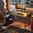 Baford L-shaped Computer Desk with Power Outlet, Gaming Desk with Monitor Stand and Shelves-468195738-464828179