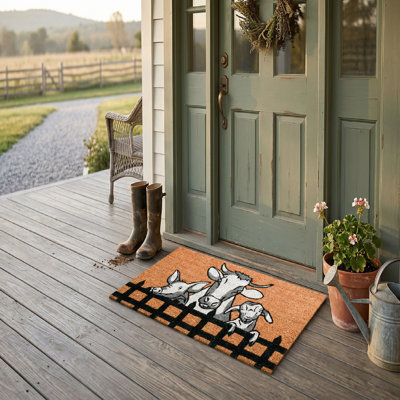 Coir Door Mat Farm Animals