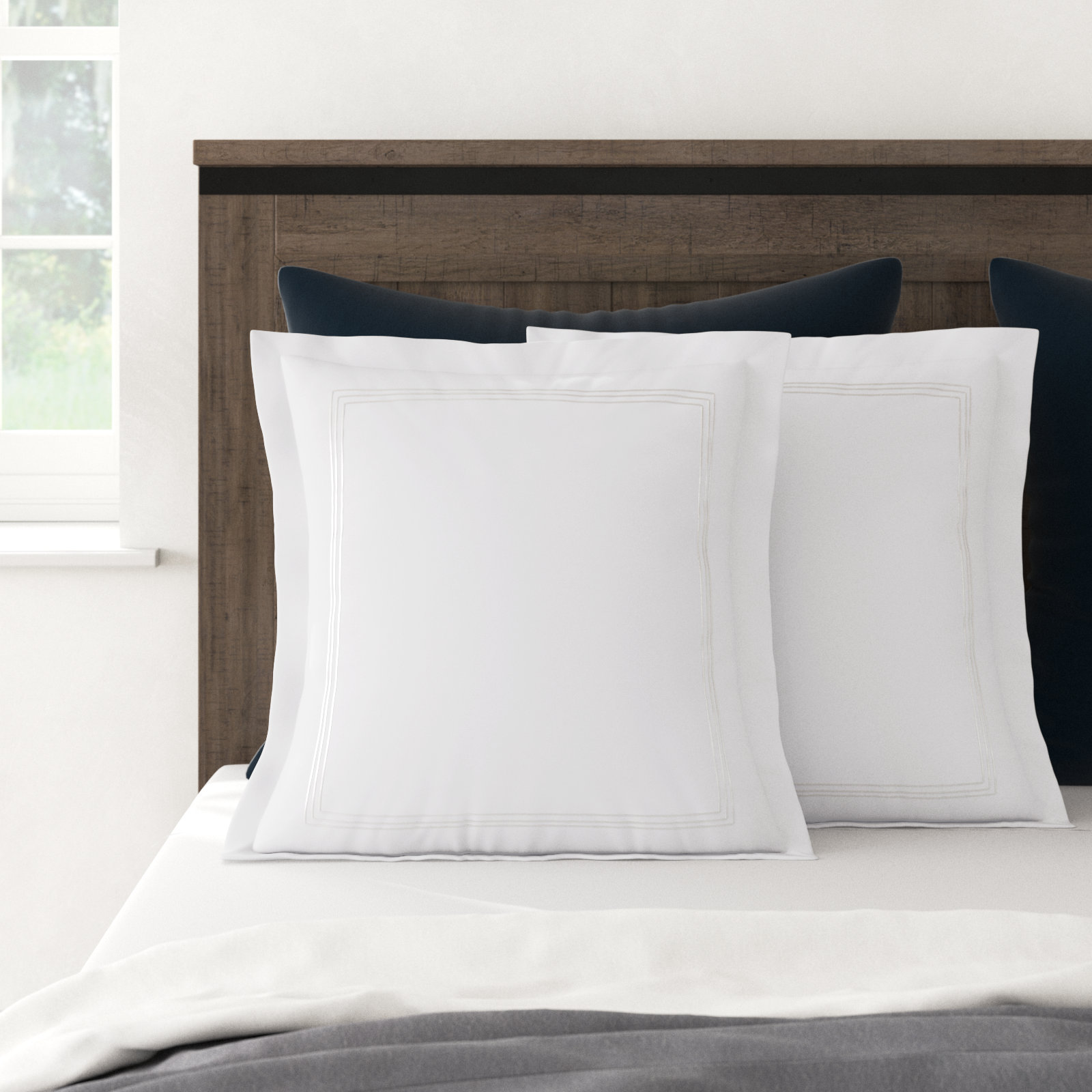 Norma Pillow Sham, Euro, White