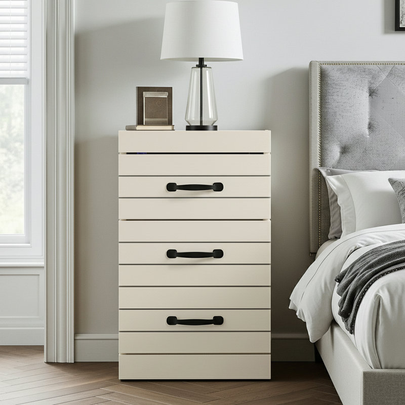 Allington 3 Drawer Bedside Table, Natural