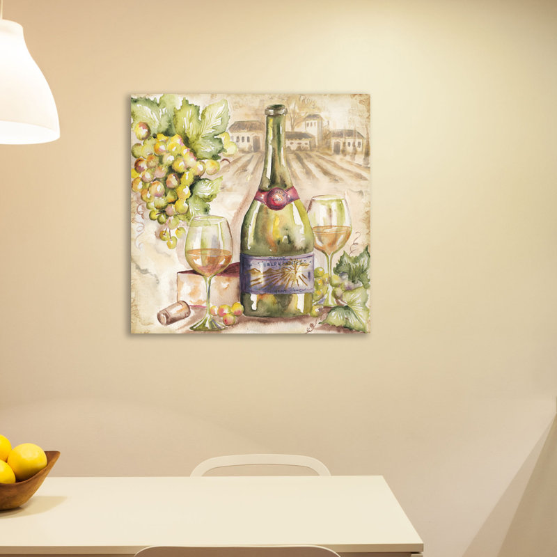 « aquarelle white wine », reproduction sur toile tendue, H 12 po x l 12 po