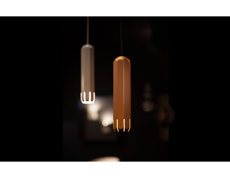 Brixton 1 - Light LED Pendant, 4.5" H x 1.75" W x 1.75" D, Copper