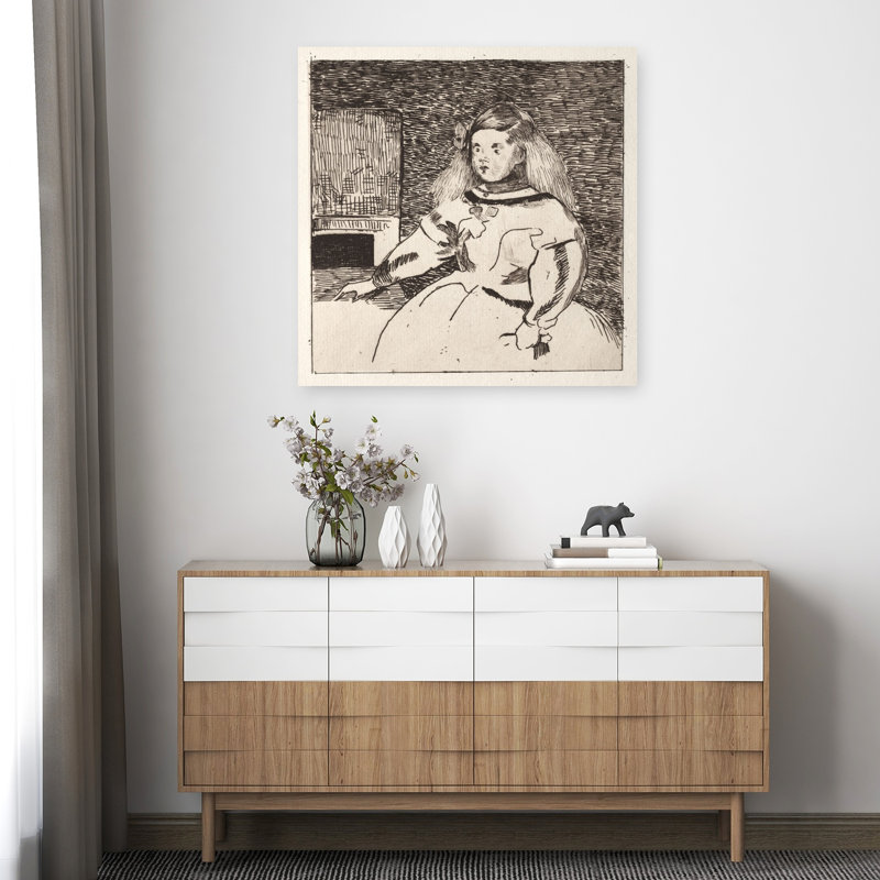Infanta Margarita, After Velázquez, 1861 Abstract Contemporary Portrait Wall Art Print by Edouard Manet - Wrapped Canvas Print