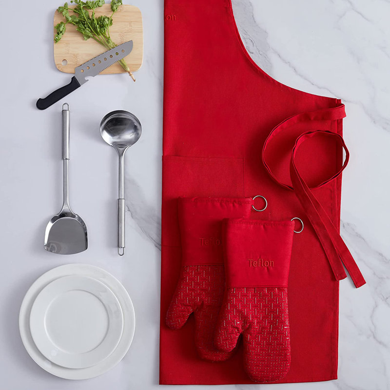 Solid Color Apron Sets, Red
