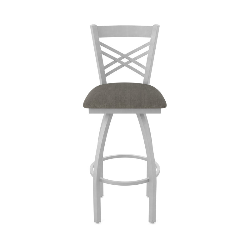 Tabouret tournant 36" Catalina, Nickel anodisé, Tissu - graphique calice