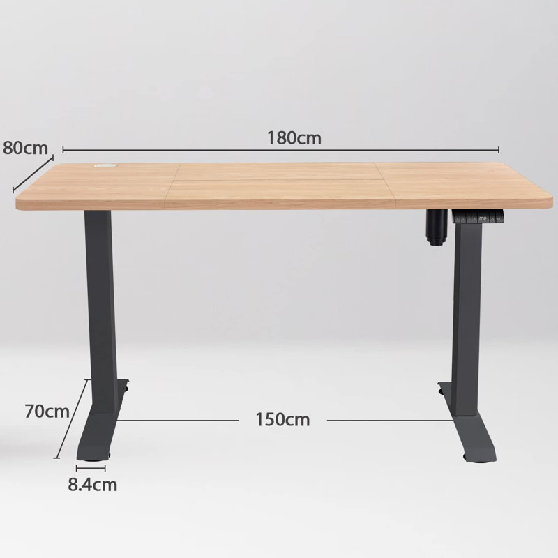 Alleson Adjustable Metal Base Standing Desk, Black