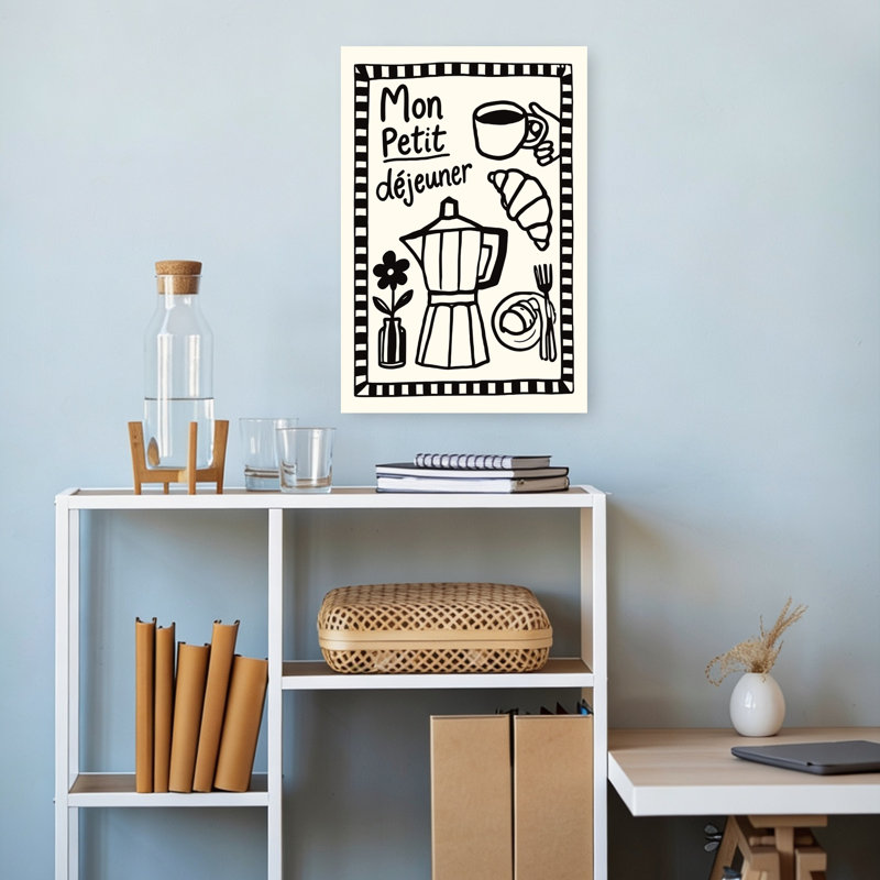 Art mural français matin, H 18 po x l 12 po