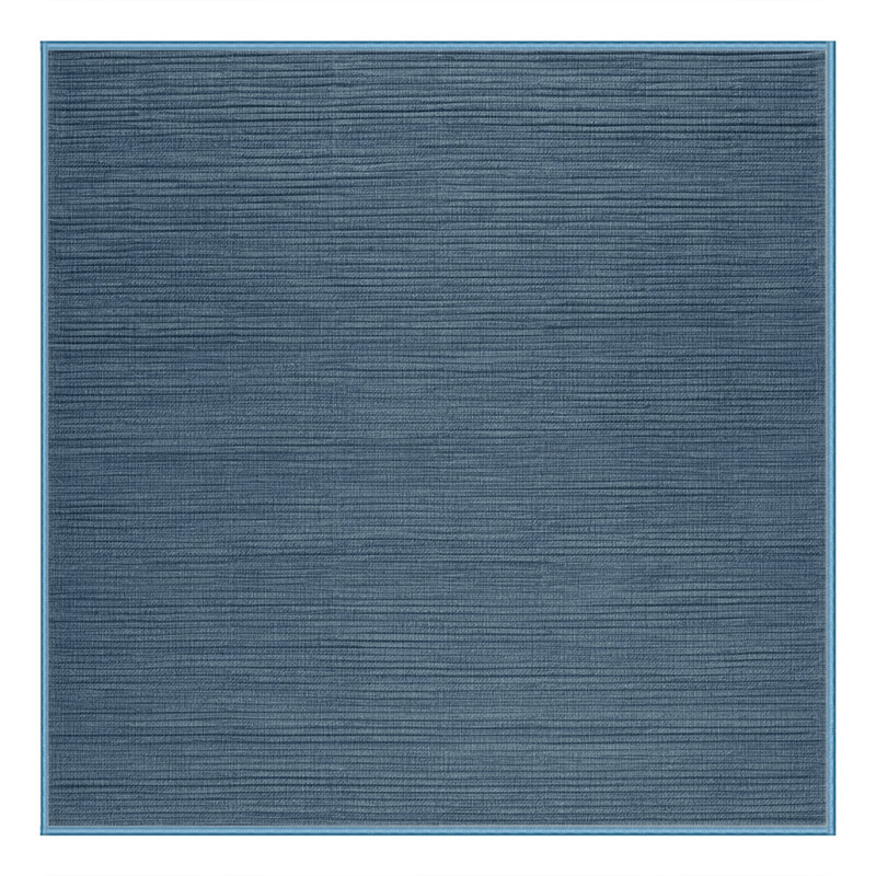 Machine Washable Solid Blue Area Rug, Square 4'