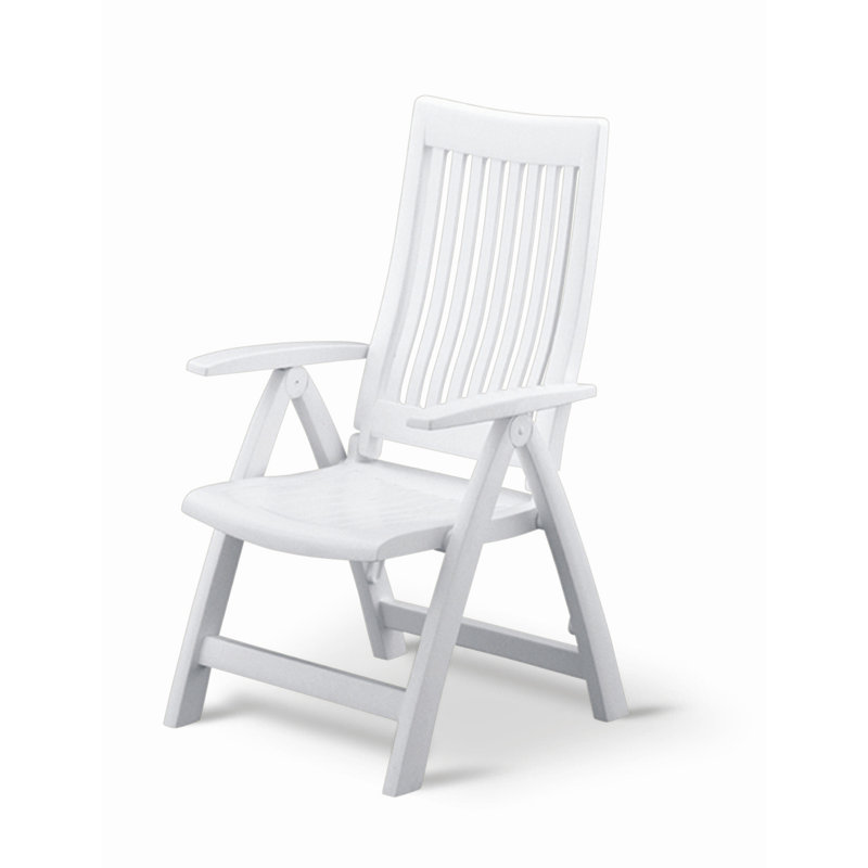 Roma Outdoor Multi-Position Folding Chair, White