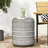 Lightweight Concrete Patio Side Table - Bohemian Flair. , Portable. No Assembly. 18.07" Height. White & Versatile. Assembly Required. 15.09"X15.09"X18.07