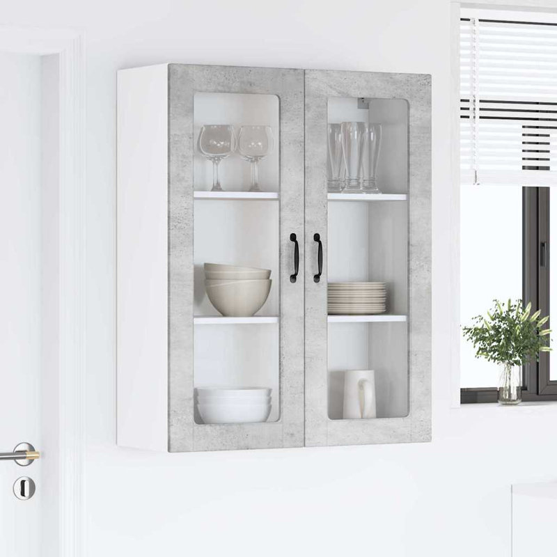 Vidaxl Kitchen Wall Cabinet White 60 X 31 X 100 Cm Engineered Wood, 100cm H x 80cm W x 31cm D, Concrete Grey