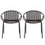 Chaises de salle à manger de patio empilables avec design respirant de style moderne et simple (ensemble de 2), pieds en métal + dossier en plastique-847391714