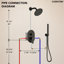  Système de douche à pression équilibrée, robinet de douche à pluie de 6 pouces avec valve brute-116781423