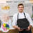 2 Pack Kitchen Aprons with 2 Pockets Adjustable Cooking Bib Aprons for Chef - Black