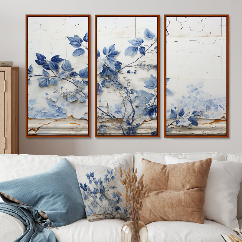 Lutie - Ensemble de décoration murale Lotus, Cadre flottant brun, H 28 po x l 36 po x P 1 po