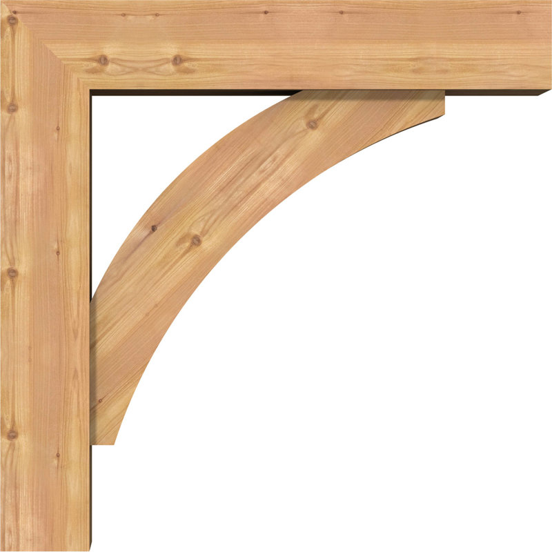 Thorton Block Bracket with Offset Brace, 5 1/2"W Douglas Fir (Smooth), 34 x 34