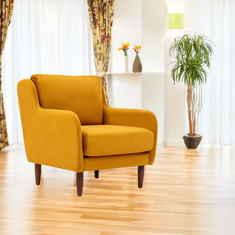Upholstered Armchair, Yellow Polypropylene/Olefin