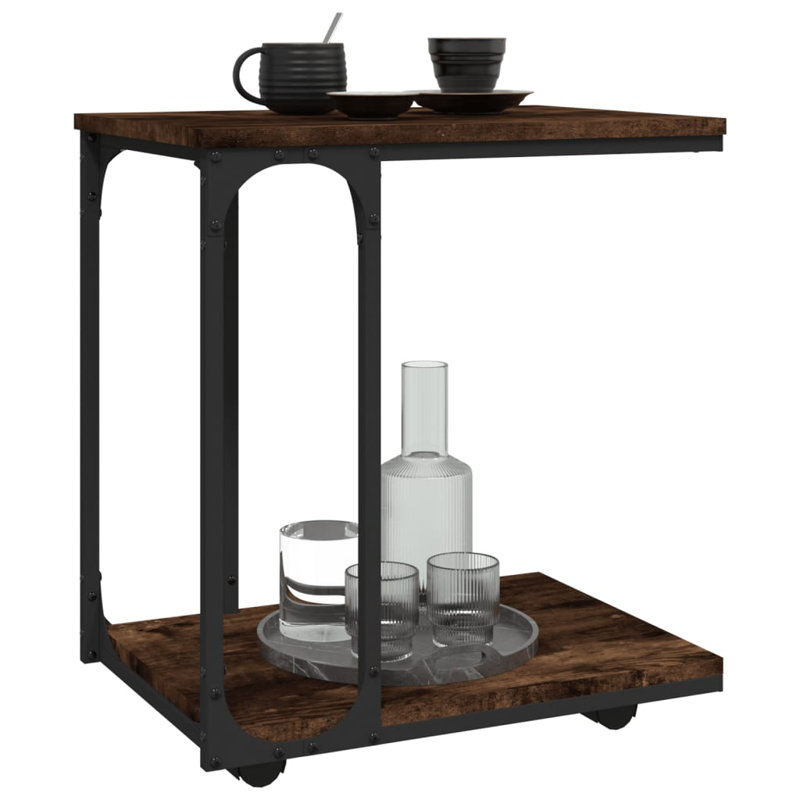 Digit Wheel End Table, Smoked Oak