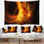 Motifs abstraits jaune vif sur tapisserie noire-28496443
