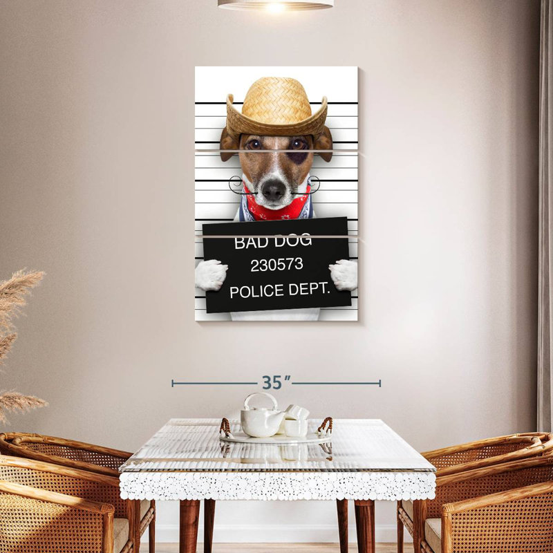 Brampt Bad Dog Mugshot, H 45 po x l 28 po