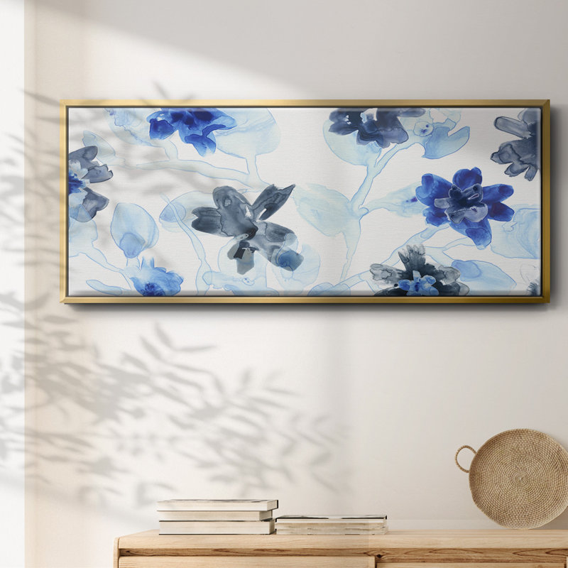 Blue Gossamer Garden - Toile avec cadre en V, H 20 po x l 50 po
