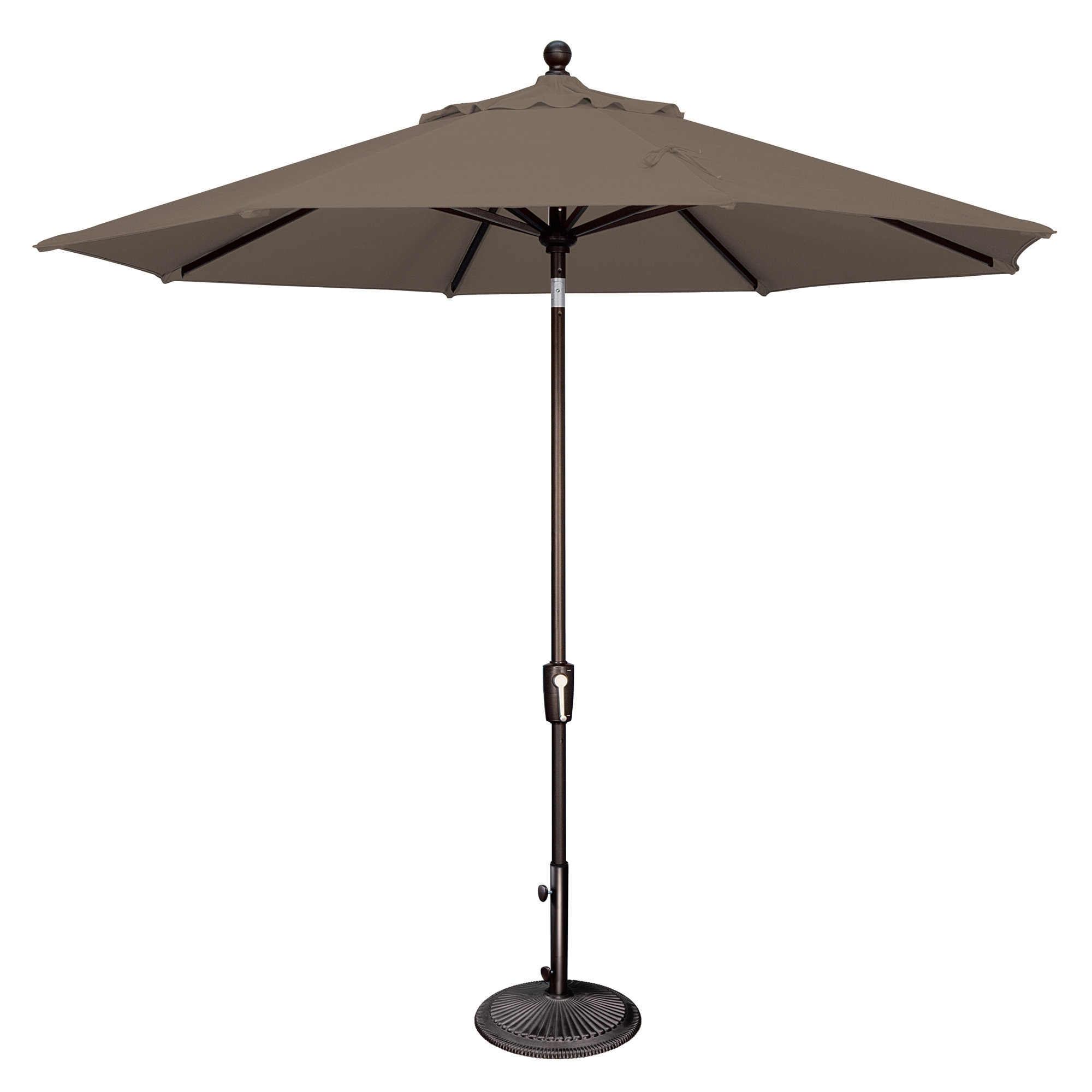 Canela 108'' Market Sunbrella® Umbrella, Canvas Black, Taupe Canvas
